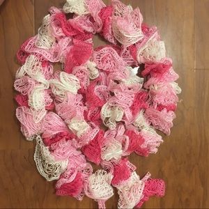 Pink and White Homemade Scarf
